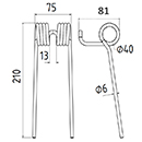 DENT DE PRESSE 65114100 TAARUP PICK UP ADAPTABLE LONG.210 LARG.75 DIAM SPIRE.40 FIL.6