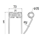 DENT DE PRESSE J. FREUDENDAHL 14330506 PICK UP ADAPTABLE LONG.148 LARG.73 DIAM SPIRE.35 FIL.5