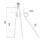 DENT DE SEMOIR 99136209 VICON ADAPTABLE LONG.509 LARG.78 DIAM SPIRE.70 FIL.7