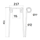 DENT DE SEMOIR NORDSTEN ADAPTABLE LONG.451 LARG.217 DIAM SPIRE.77 FIL.12