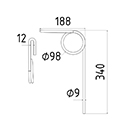 DENT DE SEMOIR GRO 589606 SAASTRIEGELZINKEN ADAPTABLE LONG.340 DIAM SPIRE.98 FIL.9