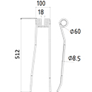 DENT FANEUR ANDAINEUR 436142 POTTINGER ADAPTABLE LONG.512 LARG.100 DIAM SPIRE.60 FIL.8,5