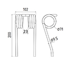 DENT DE SEMOIR 131047 130841 FELLA ADAPTABLE LONG.200 LARG.102 DIAM SPIRE.71 FIL.9,5