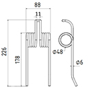 DENT DE PRESSE PROMYL PICK UP ADAPTABLE GW048AM LONG.226 LARG.88 DIAM SPIRE.48 FIL.6
