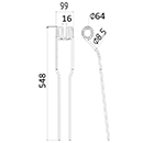 DENT FANEUR ANDAINEUR 153932908 SIP ADAPTABLE LONG.548 LARG.99 DIAM SPIRE.64 FIL.8,5