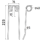 DENT DE PRESSE 18608447 VICON PICK UP ADAPTABLE LONG.223 LARG.76 DIAM SPIRE.40 FIL.5