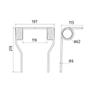DENT POMME DE TERRE 09700179 GRIMME ADAPTABLE BETTERAVE LONG.219 LARG.197 DIAM SPIRE.62 FIL.6