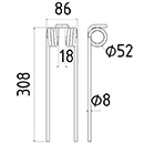 DENT FANEUR NADAL ADAPTABLE ANDAINEUR LONG.308 LARG.86 DIAM SPIRE.52 FIL.8