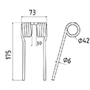 DENT DE PRESSE 270098361 KRONE ADAPTABLE PICK UP LONG.175 LARG.73 DIAM SPIRE.42 FIL.6