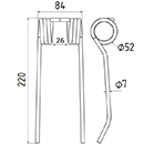 DENT DE PRESSE BMV RENFORCEE PICK UP ADAPTABLE LONG.220 LARG.84 DIAM SPIRE.52 FIL.7