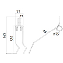 DENT DE SEMOIR D06875 ALPEGO ADAPTABLE HERSE EXPOM LONG.622 LARG.97 DIAM SPIRE.75 FIL.9