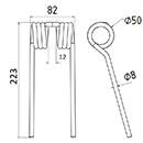 DENT DE PRESSE PDS DT8 75 DROUET SYSTEME PICK UP ADAPTABLE LONG.223 LARG.82 DIAM SPIRE.50 FIL.8