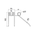 DENT SK 1724 DECHENTREITER DENT PICK UP AUTO CHARGEUSE LONG.185 LARG.64 DIAM SPIRE.37 FIL.5