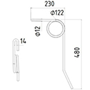DENT DE SEMOIR 72000110 GUTTLER LONG.480 DIAM SPIRE.122 FIL.12
