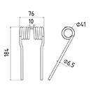 DENT DE SEMOIR 4360000010 POTTINGER LONG.184 LARG.76 DIAM SPIRE.41 FIL.6,5