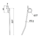 DENT DE RABATTEUR 06542373 DEUTZ FAHR KHD LONG.227 DIAM SPIRE.37 FIL.5,5