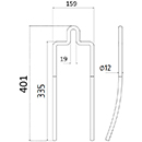 DENT DE SEMOIR 23250303 HORSCH LONG.401 LARG.159 FIL.12
