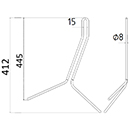 DENT DE SEMOIR 90063950 POTTINGER RABEWERK ADAPTABLE LONG.445 LARG.15 FIL 8