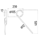DENT DE SEMOIR P08784 SIMBA LONG.405 DIAM.SPIRE 105 FIL 12