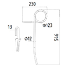 DENT DE SEMOIR 430335 VADERSTAD LONG.546 DIAM.SPIRE 123 FIL 12