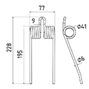 DENT DE PRESSE LA240000371 LAVERDA PICK UP ADAPTABLE LONG.228 LARG.77 DIAM SPIRE.41 FIL.6