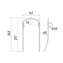 DENT DE RABATTEUR LA300012449 LAVERDA LONG.262 LARG.141 DIAM SPIRE.39 FIL.5