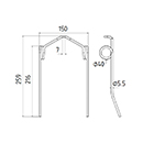 DENT DE RABATTEUR LA300114786 LAVERDA LONG.259 LARG.150 DIAM SPIRE.40 FIL.5,5