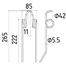 DENT DE RABATTEUR LA323598350 LAVERDA LONG.265 LARG.85 DIAM SPIRE.42 FIL.5,5