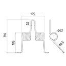 DENT 09700162 GRIMME ADAPTABLE LONG.316 LARG.175 DIAM.SPIRE 62 FIL.6,5