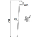 DENT DE PRESSE PU 137 SOMECA PICK UP ADAPTABLE GW059 LONG.281 DIAM SPIRE.35 FIL.6