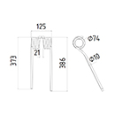 DENT FANEUR ANDAINEUR 5241230 ROZMITAL ADAPTABLE LONG.386 LARG.125 DIAM SPIRE.74 FIL.10