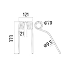 DENT FANEUR ANDAINEUR 6761200 ROZMITAL ADAPTABLE LONG.373 LARG.121 DIAM SPIRE.70 FIL.9,5