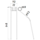 DENT FANEUR ANDAINEUR 7257010 ROZMITAL ADAPTABLE LONG.648 LARG.112 DIAM SPIRE.69 FIL.9,5