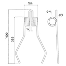 DENT FANEUR 115 JOLA ANDAINEUR ADAPTABLE LONG.400 LARG.104 DIAM SPIRE.70 FIL.9