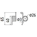 DENT RESSORT PASSAT ADAPTABLE LONG.65 DIAM SPIRE.26 FIL.3 PAS 6 GW600