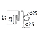 DENT RESSORT PASSAT ADAPTABLE LONG.57 DIAM SPIRE.25 FIL.2,5 PAS 6 GW600