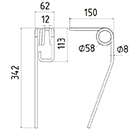 DENT DE SEMOIR 219016 AMAZONE LONG.342 DIAM.SPIRE 58 FIL 8