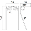 DENT DE SEMOIR 204245 AMAZONE LONG.347 DIAM.SPIRE 60 FIL 8