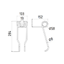 DENT DE SEMOIR 204243 AMAZONE LONG.284 LARG.103 DIAM.SPIRE 58 FIL 8