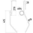 DENT DE SEMOIR 3537055 LEMKEN LONG.415 DIAM.SPIRE 84 FIL 10