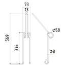 DENT DE SEMOIR 961086 AMAZONE LONG.569 LARG.73 DIAM.SPIRE 58 FIL 8