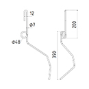 DENT DE SEMOIR 3537039 LEMKEN LONG.390 DIAM.SPIRE 48 FIL 7