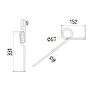 DENT DE SEMOIR 980993 RABEWERK LONG.331 DIAM.SPIRE 67 FIL 8