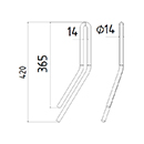 DENT DE SEMOIR DROITE 23487404 HORSCH LONG.420 FIL 14