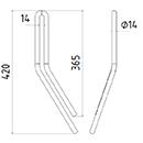 DENT DE SEMOIR GAUCHE 23487405 HORSCH LONG.420 FIL 14
