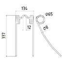 DENT DE SEMOIR 975432 AMAZONE LONG.337 LARG.134 DIAM.SPIRE 65 FIL 8