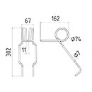 DENT DE SEMOIR 977457 AMAZONE LONG.302 LARG.67 DIAM.SPIRE 74 FIL 7