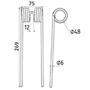 DENT BN 300/ 44 300245 SOMECA PICK UP ADAPTABLE GW063 LONG.269 LARG.75 DIAM SPIRE.48 FIL.6