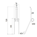 DENT DE SEMOIR 975946 AMAZONE ADAPTABLE LONG.335 LARG.76 DIAM.SPIRE 58 FIL 8