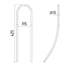 DENT DE SEMOIR 466169 VADERSTAD ADAPTABLE LONG.425 LARGEUR EXTERIEURE 135 FIL 10